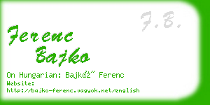 ferenc bajko business card